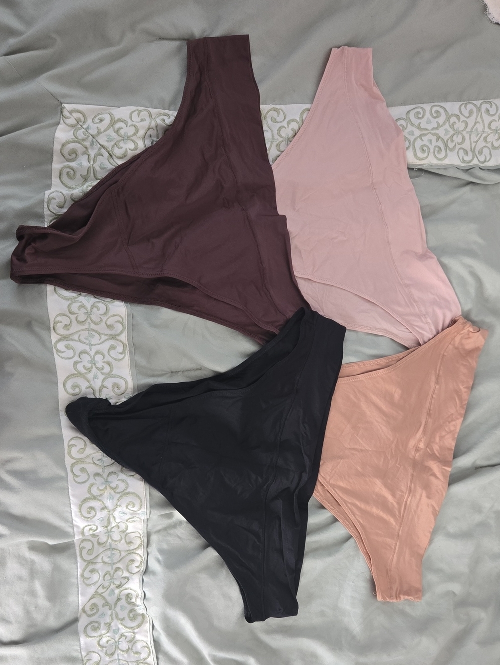 Hollister Neutral High Rise French Cut Thongs